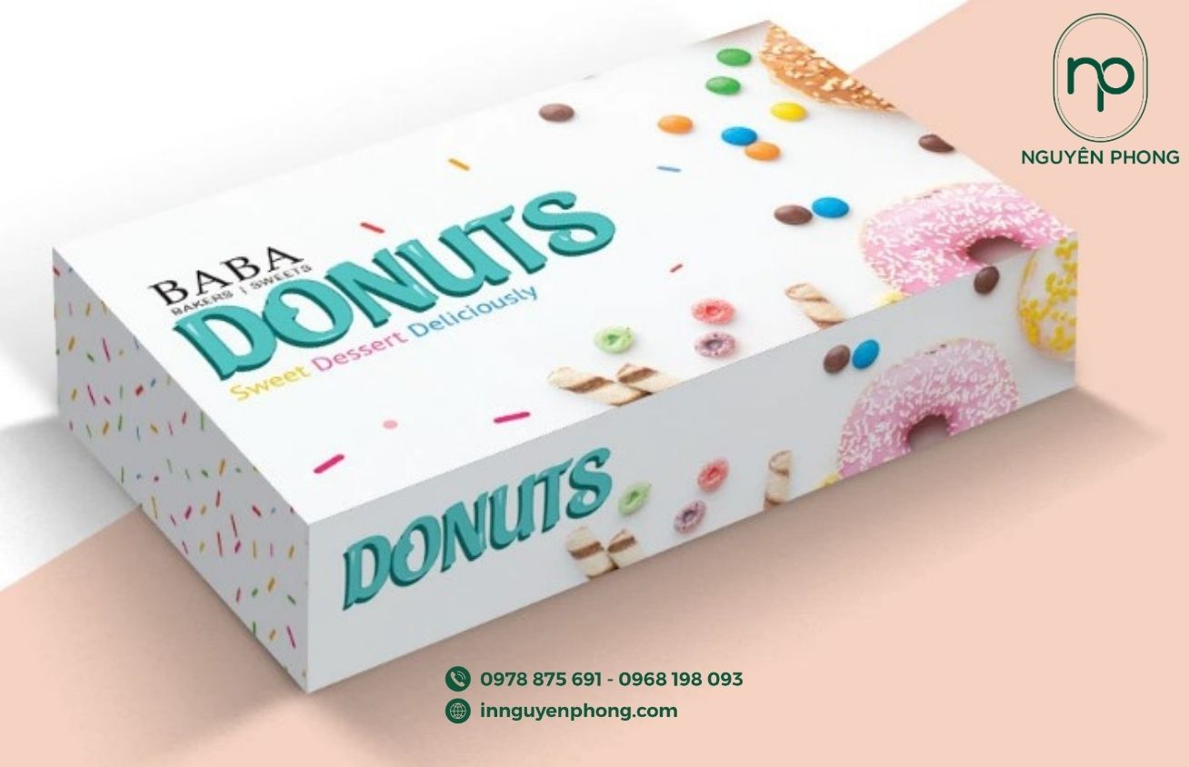 Mẫu hộp đựng bánh donut thương hiệu